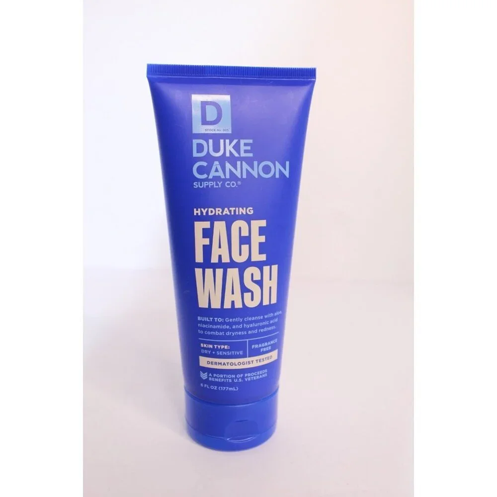 Duke Cannon Hydrating Face Wash Dry & Sensitive Skin Fragrance Free 6 fl oz. NEW